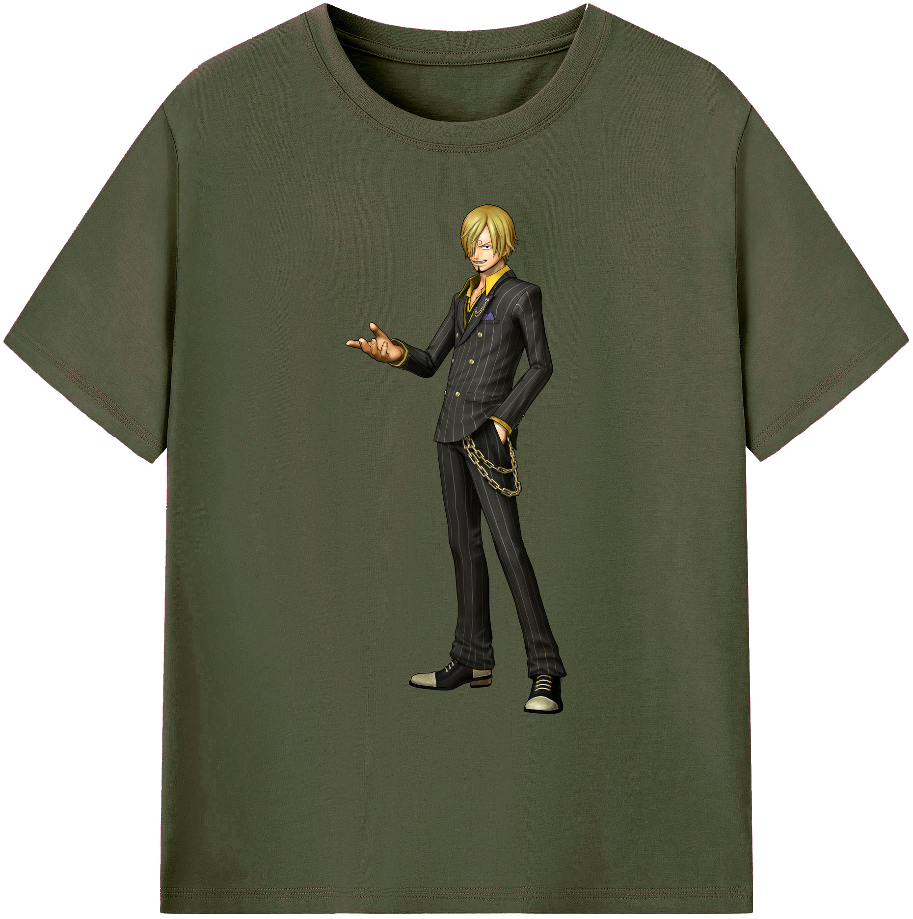 （画像用） ワンピース サンジ ONE PIECE Sanji 綿100％ メンズ半袖Tシャツ｜肌触りやわらか＆通気性